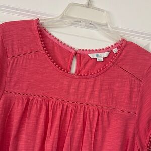 Boden Pink Blouse with Textured Details